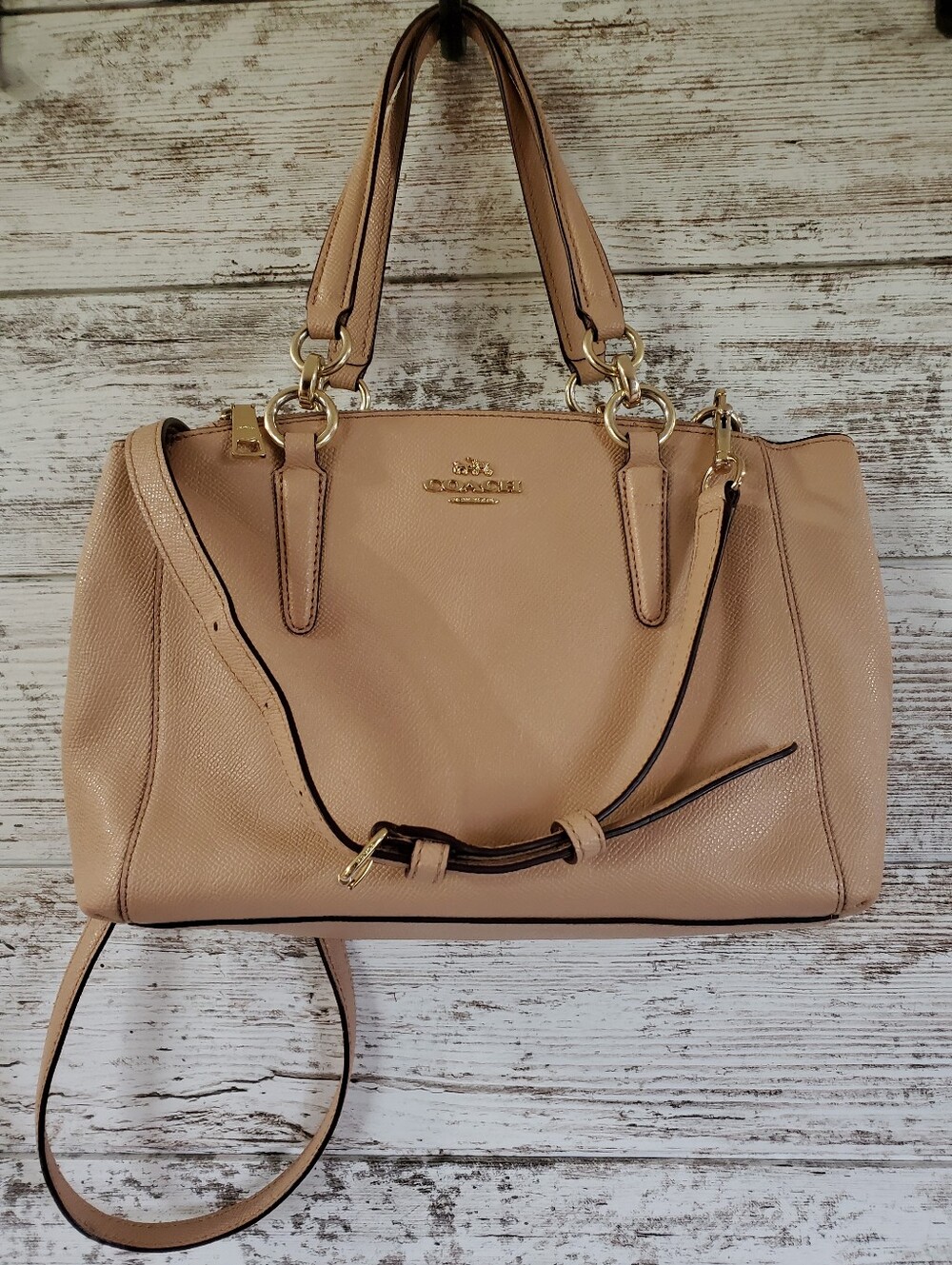 Coach Mini Christie Carryall F57523 Neutral Pink Crossbody Satchel Fall Leather